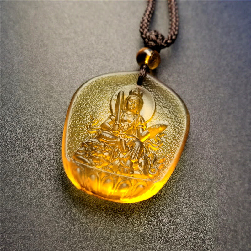 Buddha Stones Zodiaco cinese Buddha natale Benedizione Liuli Cristallo Compassione Collana Pendente - Image 5