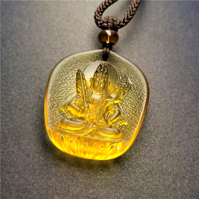 Buddha Stones Zodiaco cinese Buddha natale Benedizione Liuli Cristallo Compassione Collana Pendente - Image 7