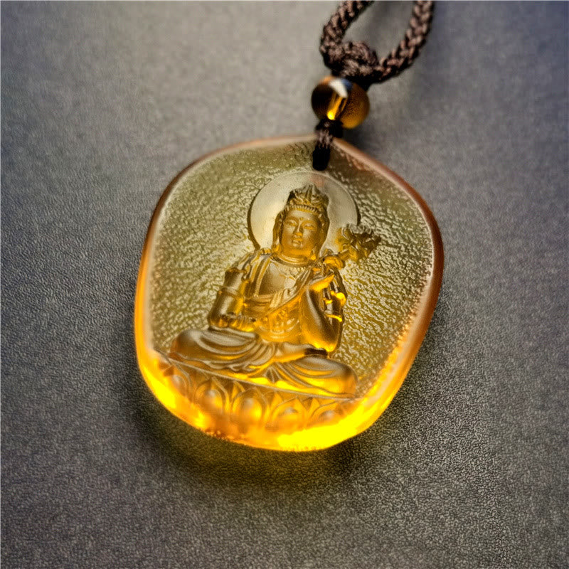 Buddha Stones Zodiaco cinese Buddha natale Benedizione Liuli Cristallo Compassione Collana Pendente - Image 8