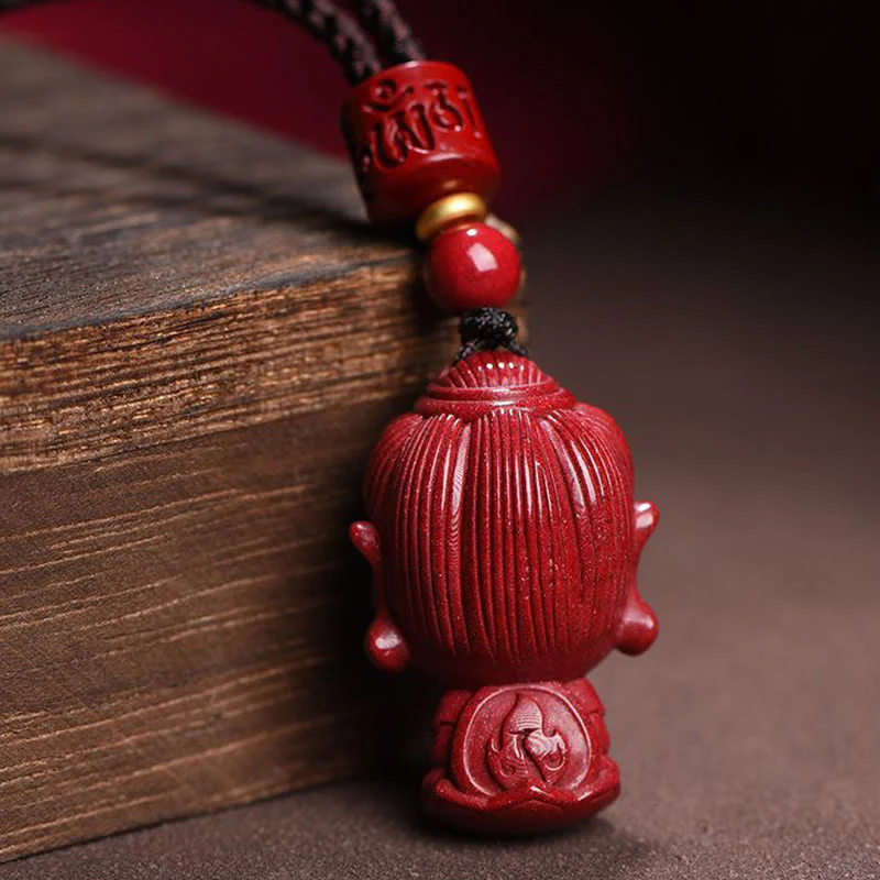 Buddha Stones Zodiaco cinese Buddha natale Cinabro naturale Amuleto Tieni lontani gli spiriti maligni Collana pendente - Image 4