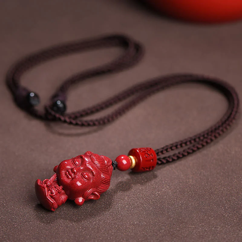 Buddha Stones Zodiaco cinese Buddha natale Cinabro naturale Amuleto Tieni lontani gli spiriti maligni Collana pendente - Image 5