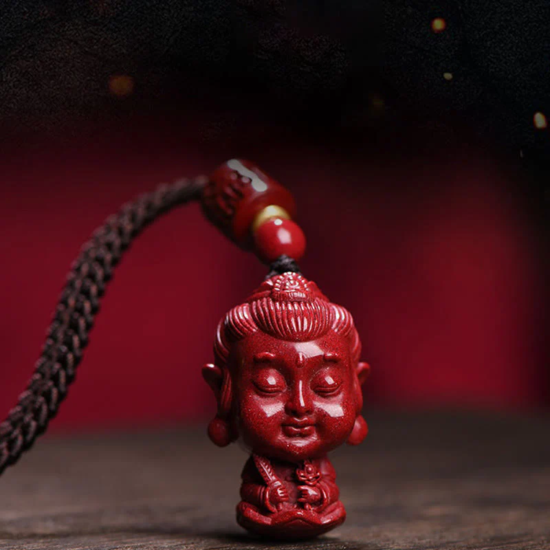 Buddha Stones Zodiaco cinese Buddha natale Cinabro naturale Amuleto Tieni lontani gli spiriti maligni Collana pendente - Image 7