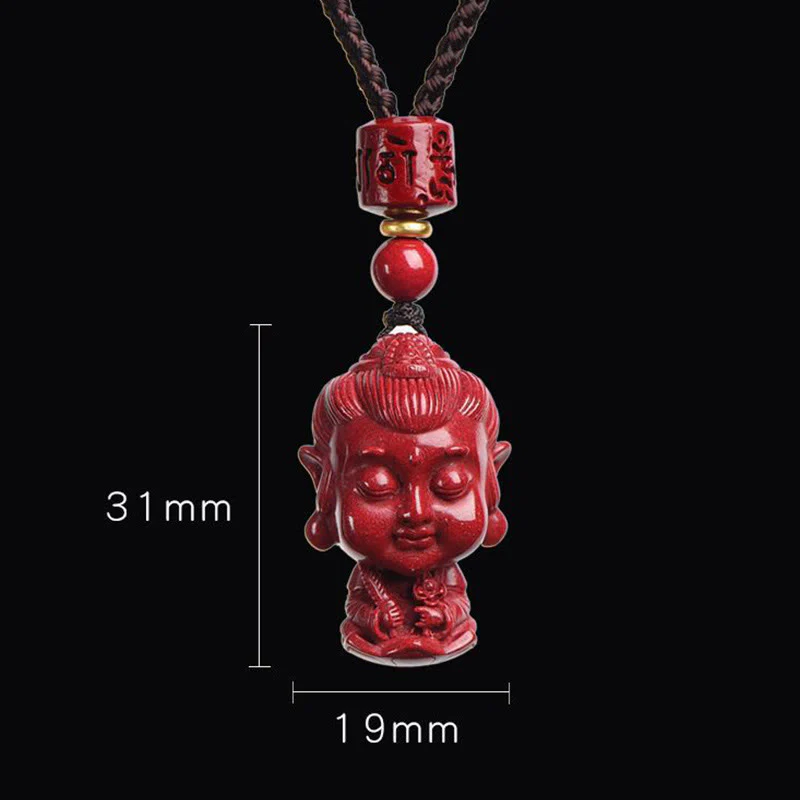 Buddha Stones Zodiaco cinese Buddha natale Cinabro naturale Amuleto Tieni lontani gli spiriti maligni Collana pendente - Image 9