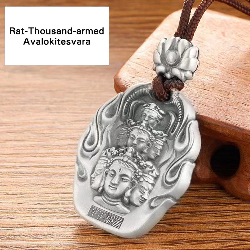 Buddha Stones Zodiaco cinese Buddha natale Om Mani Padme Hum Loto Compassione Collana pendente - Image 11