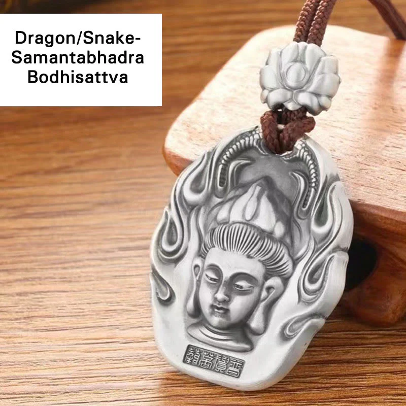 Buddha Stones Zodiaco cinese Buddha natale Om Mani Padme Hum Loto Compassione Collana pendente - Image 14