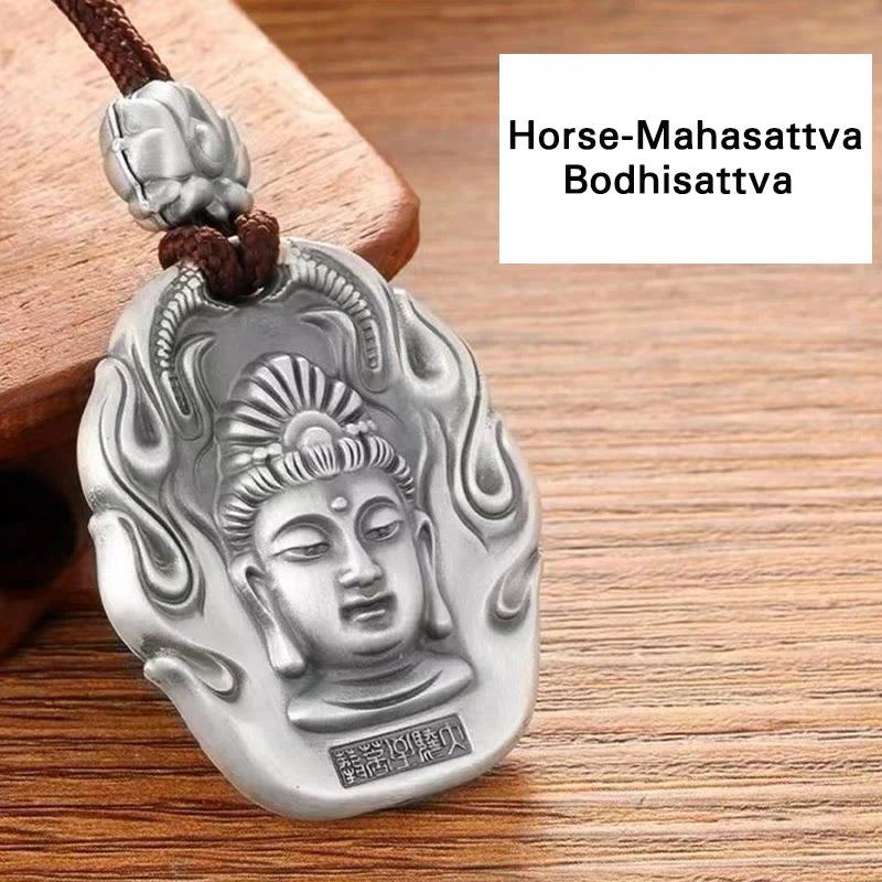 Buddha Stones Zodiaco cinese Buddha natale Om Mani Padme Hum Loto Compassione Collana pendente - Image 15