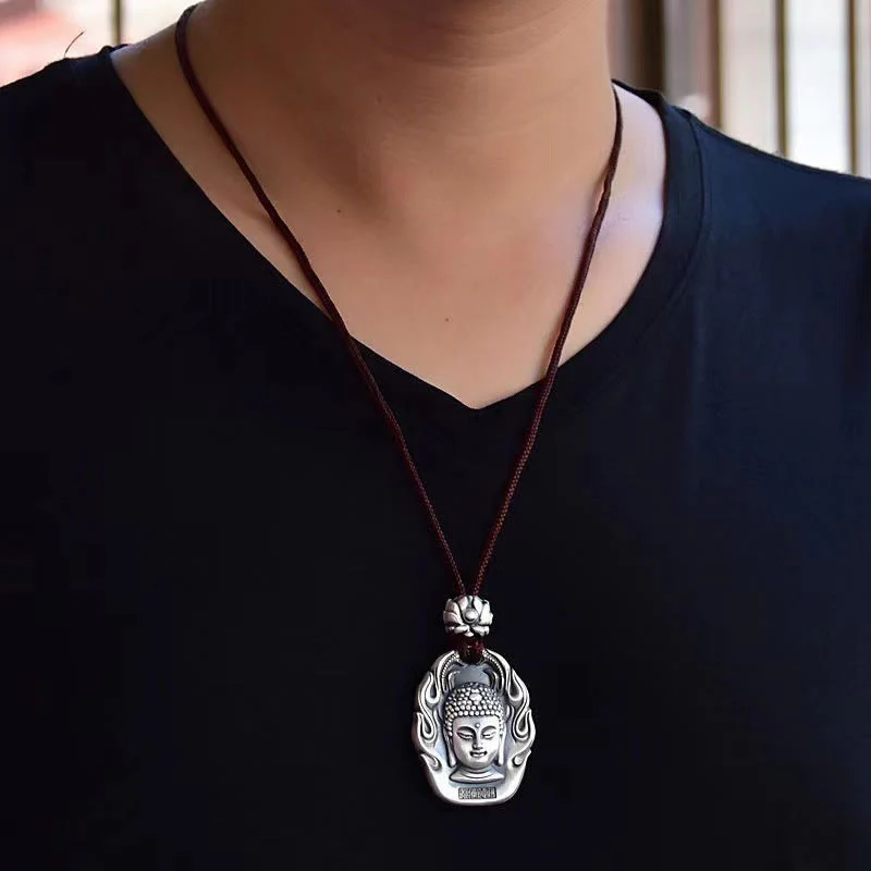 Buddha Stones Zodiaco cinese Buddha natale Om Mani Padme Hum Loto Compassione Collana pendente - Image 20