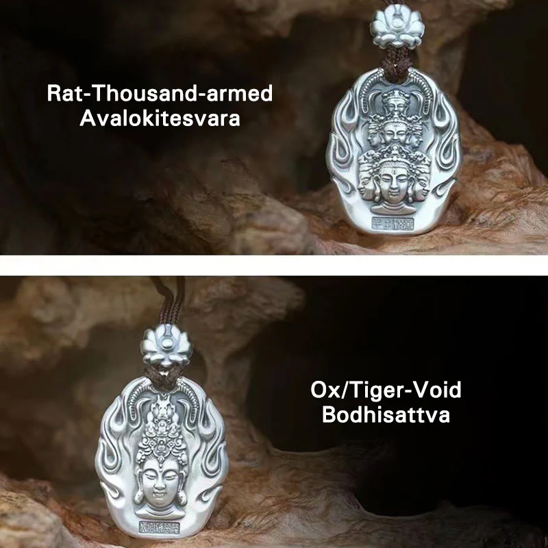 Buddha Stones Zodiaco cinese Buddha natale Om Mani Padme Hum Loto Compassione Collana pendente - Image 21