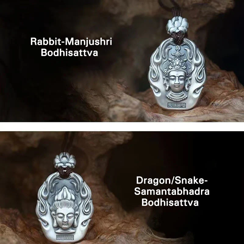 Buddha Stones Zodiaco cinese Buddha natale Om Mani Padme Hum Loto Compassione Collana pendente - Image 22