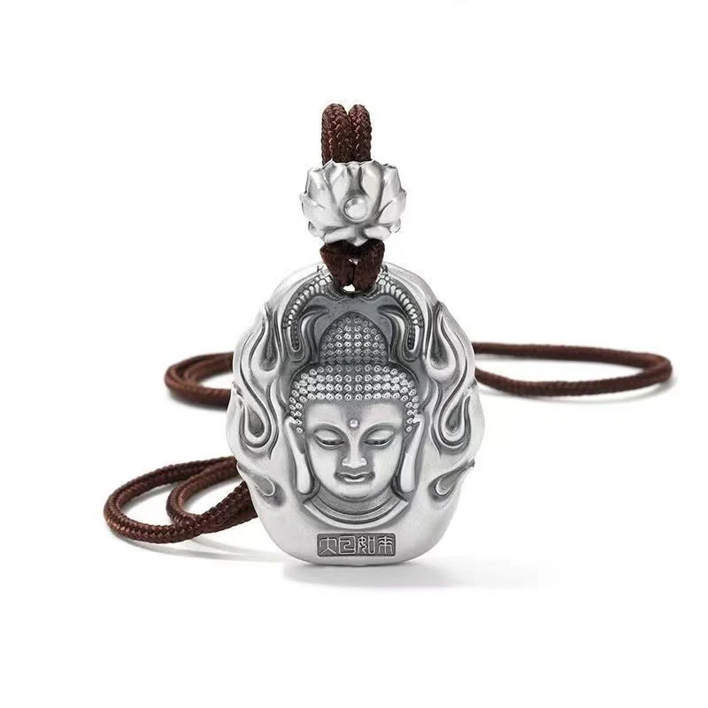 Buddha Stones Zodiaco cinese Buddha natale Om Mani Padme Hum Loto Compassione Collana pendente - Image 3