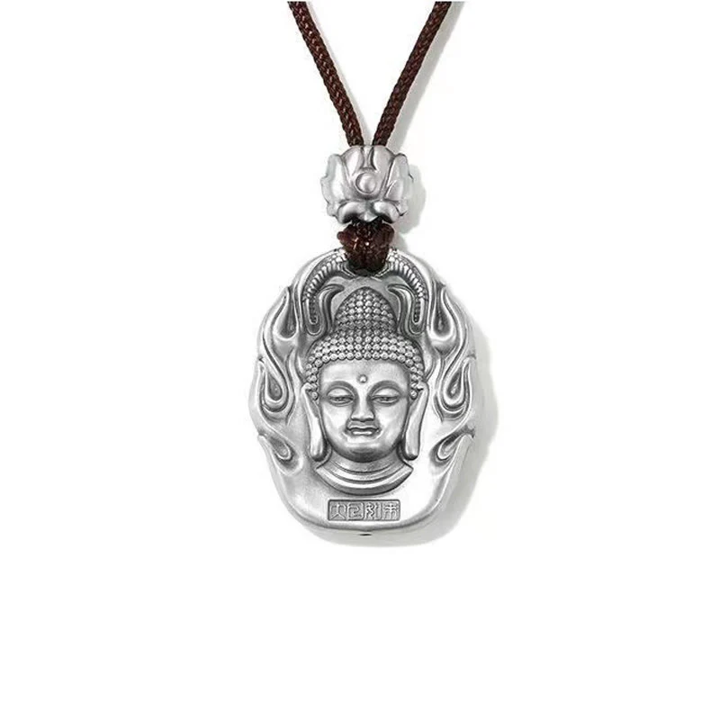 Buddha Stones Zodiaco cinese Buddha natale Om Mani Padme Hum Loto Compassione Collana pendente - Image 7