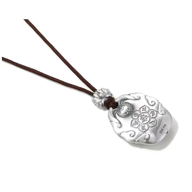 Buddha Stones Zodiaco cinese Buddha natale Om Mani Padme Hum Loto Compassione Collana pendente - Image 9