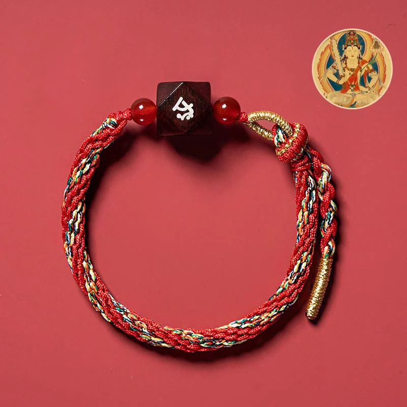 Buddha Stones Zodiaco cinese Buddha natale Piccola foglia Sandalo rosso Corda rossa Braccialetto di protezione - Image 3