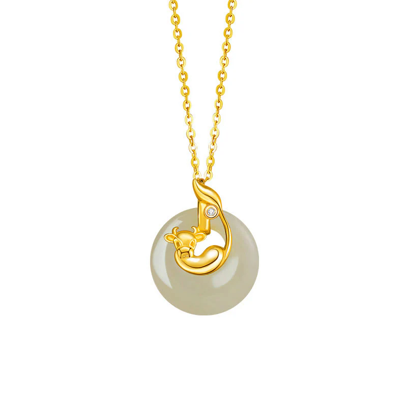 Buddha Stones Zodiaco cinese Giada Hetian Argento Sterling 925 Collana con ciondolo Abbondanza - Image 13