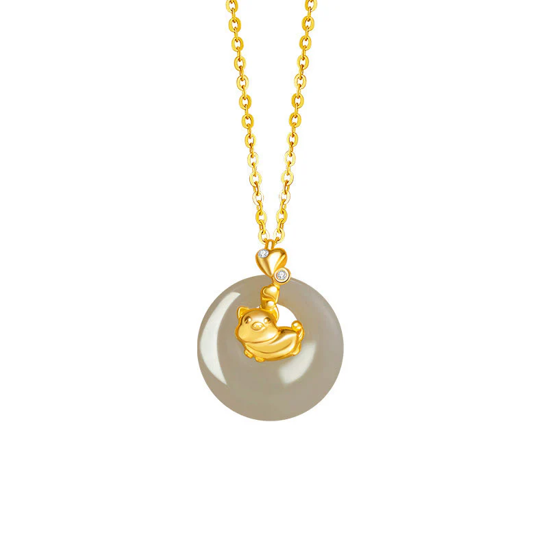 Buddha Stones Zodiaco cinese Giada Hetian Argento Sterling 925 Collana con ciondolo Abbondanza - Image 29