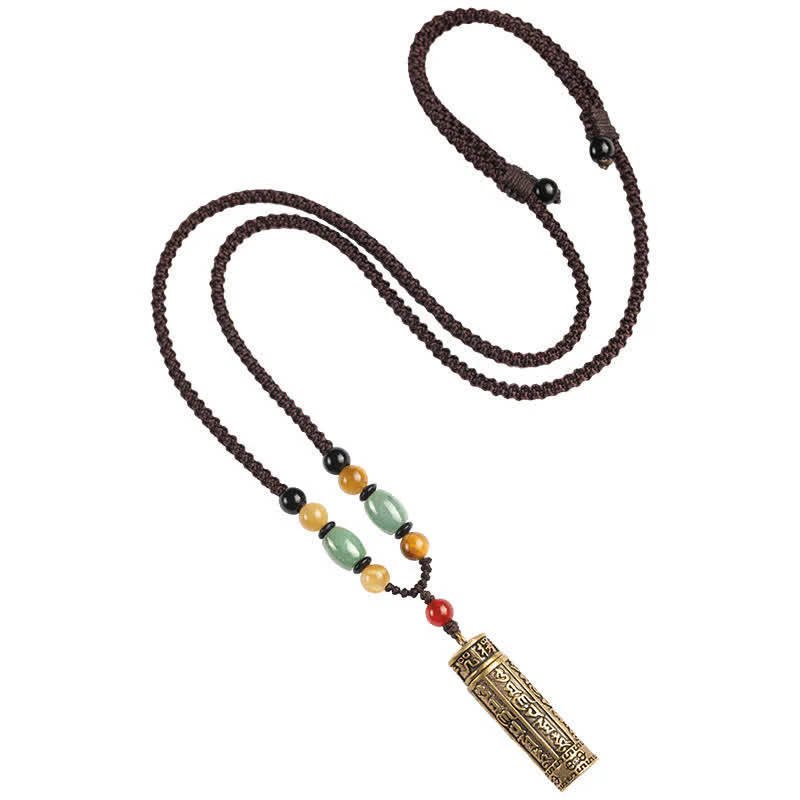 Buddhastoneshop Tibet Om Mani Padme Hum Agata Shurangama Sutra Collana con pendente di protezione - Image 10