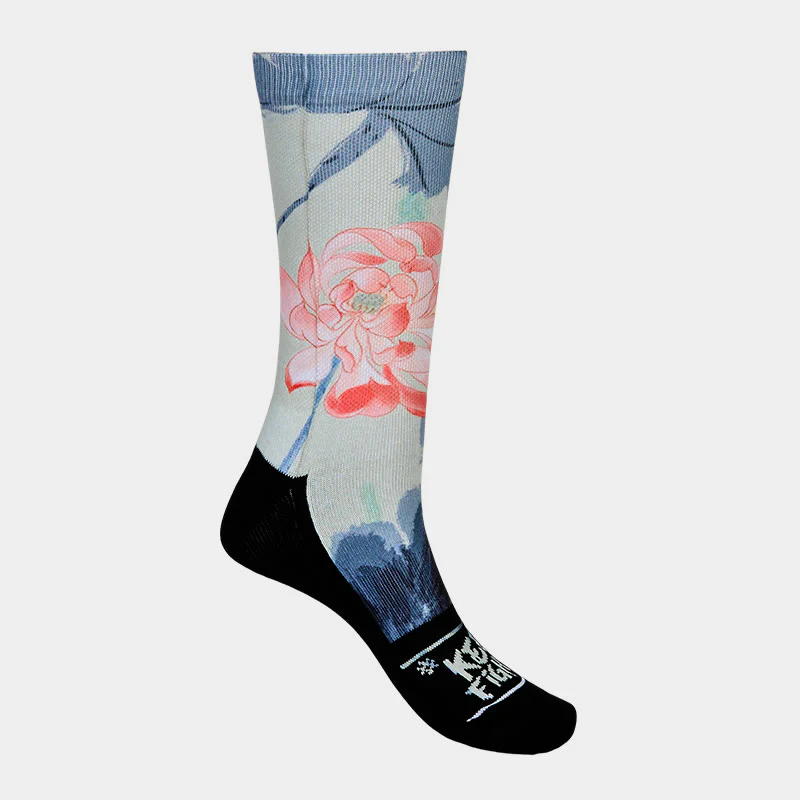 Calzini casual da uomo e da donna, unisex , Buddha Stones Lotus Painting Micro Crew - Image 8