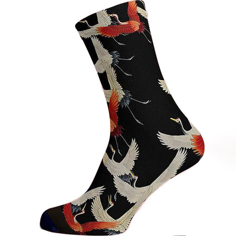 Calzini casual da uomo e da donna, unisex, con gru rosse e bianche, motivo Buddha Stones