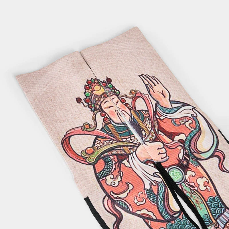 Calzini casual da uomo e da donna unisex con manico Ruyi e scritta " Buddha Stones God Of Wealth" - Image 3