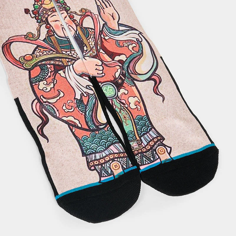 Calzini casual da uomo e da donna unisex con manico Ruyi e scritta " Buddha Stones God Of Wealth" - Image 4
