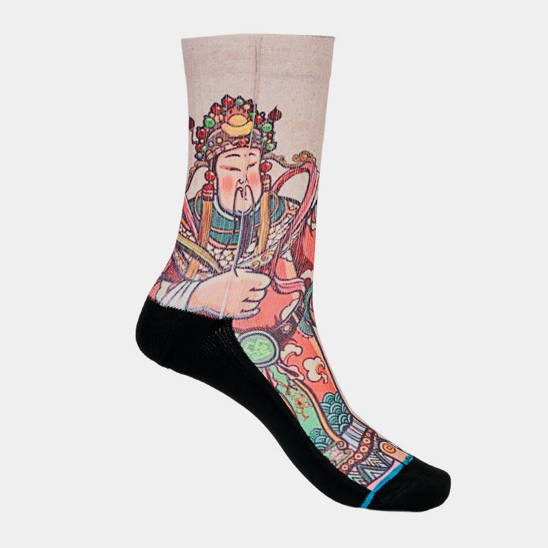 Calzini casual da uomo e da donna unisex con manico Ruyi e scritta " Buddha Stones God Of Wealth" - Image 8