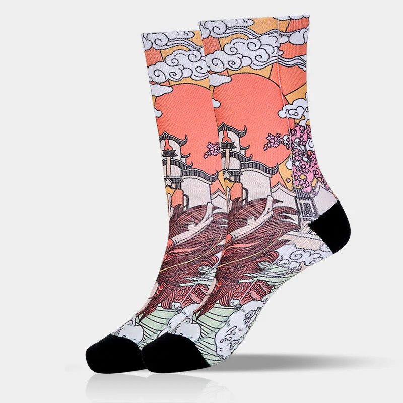Calzini casual da uomo e da donna, unisex, motivo : Buddha Stones, Dragon, Clouds, Sun Waves - Image 10