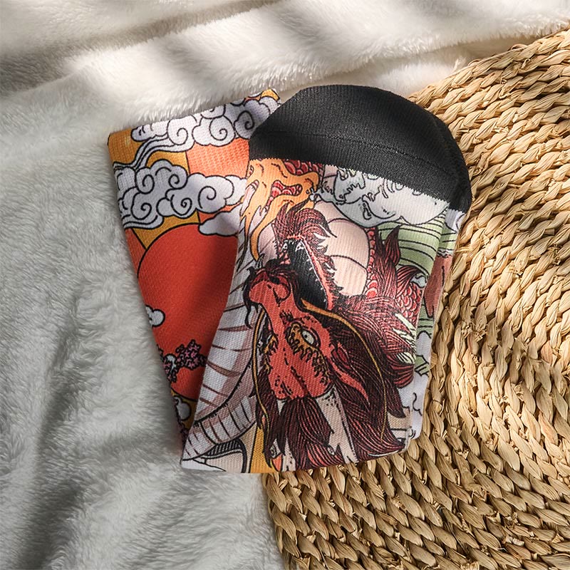Calzini casual da uomo e da donna, unisex, motivo : Buddha Stones, Dragon, Clouds, Sun Waves - Image 5