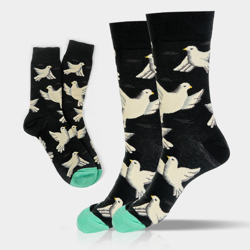 Calzini da uomo e da donna unisex in cotone con motivo Buddha Stones Doves