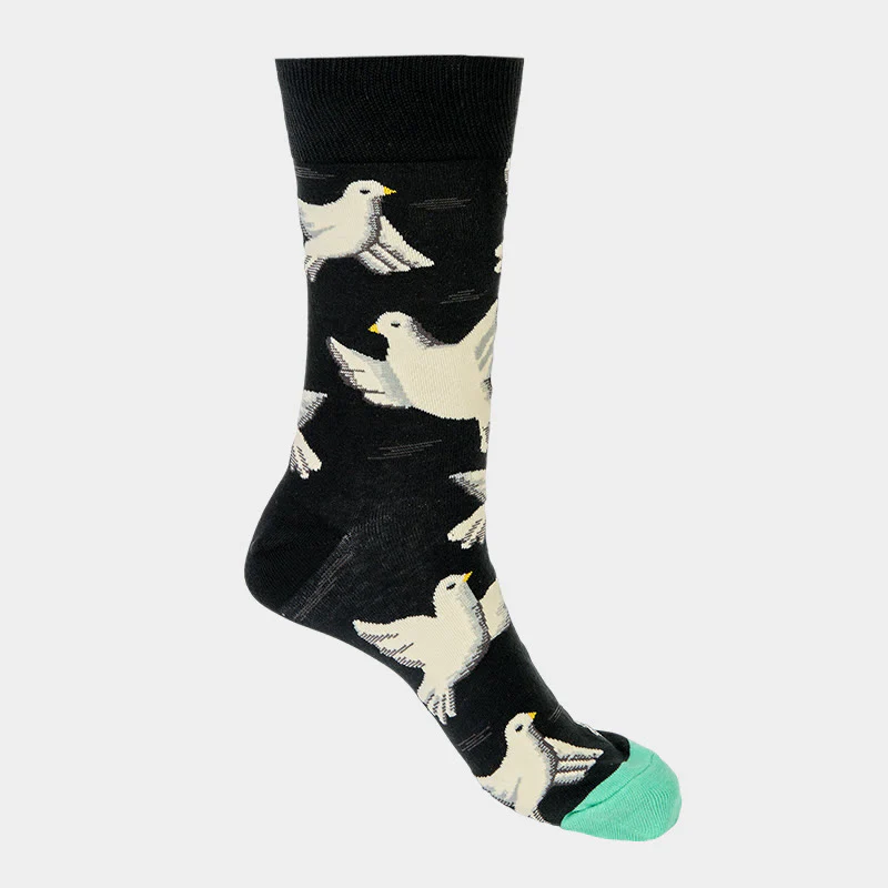 Calzini da uomo e da donna unisex in cotone con motivo Buddha Stones Doves - Image 5