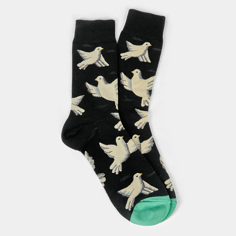 Calzini da uomo e da donna unisex in cotone con motivo Buddha Stones Doves - Image 6