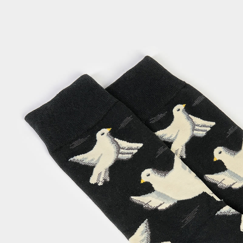 Calzini da uomo e da donna unisex in cotone con motivo Buddha Stones Doves - Image 9