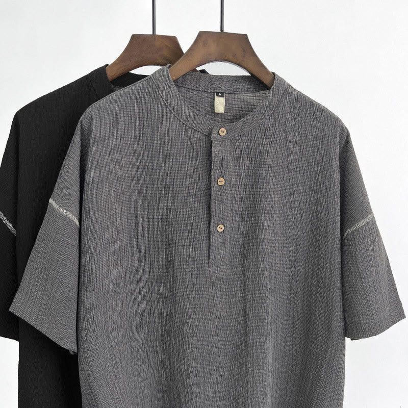 Camicia a maniche corte con bottoni Buddha Stones - Image 7