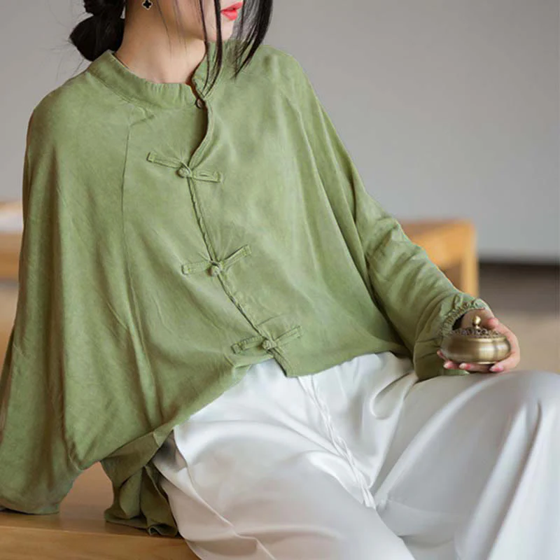 Camicia a maniche lunghe con bottoni a rana Buddha Stones, Zen Tai Chi, meditazione, giacca con abbigliamento Hanfu - Image 13