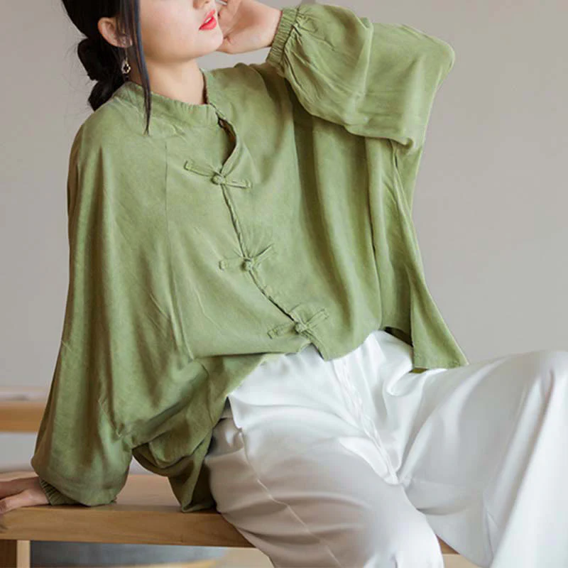 Camicia a maniche lunghe con bottoni a rana Buddha Stones, Zen Tai Chi, meditazione, giacca con abbigliamento Hanfu - Image 14