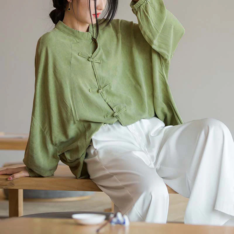Camicia a maniche lunghe con bottoni a rana Buddha Stones, Zen Tai Chi, meditazione, giacca con abbigliamento Hanfu - Image 16