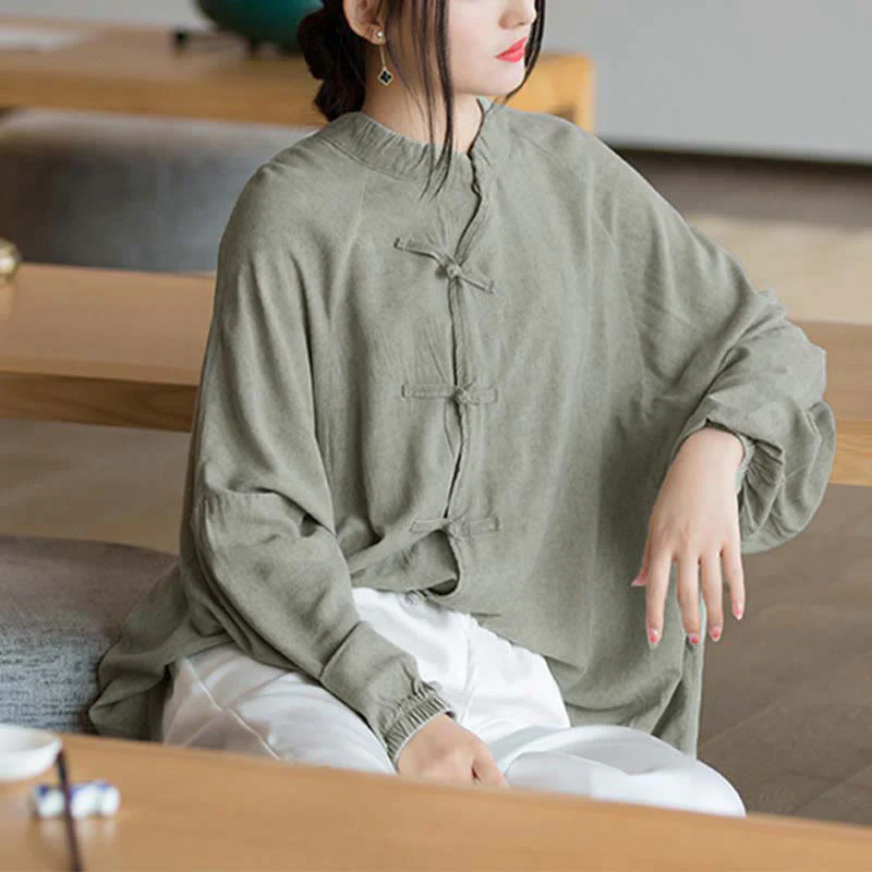 Camicia a maniche lunghe con bottoni a rana Buddha Stones, Zen Tai Chi, meditazione, giacca con abbigliamento Hanfu - Image 20