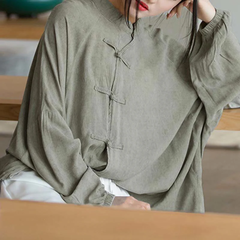 Camicia a maniche lunghe con bottoni a rana Buddha Stones, Zen Tai Chi, meditazione, giacca con abbigliamento Hanfu - Image 21