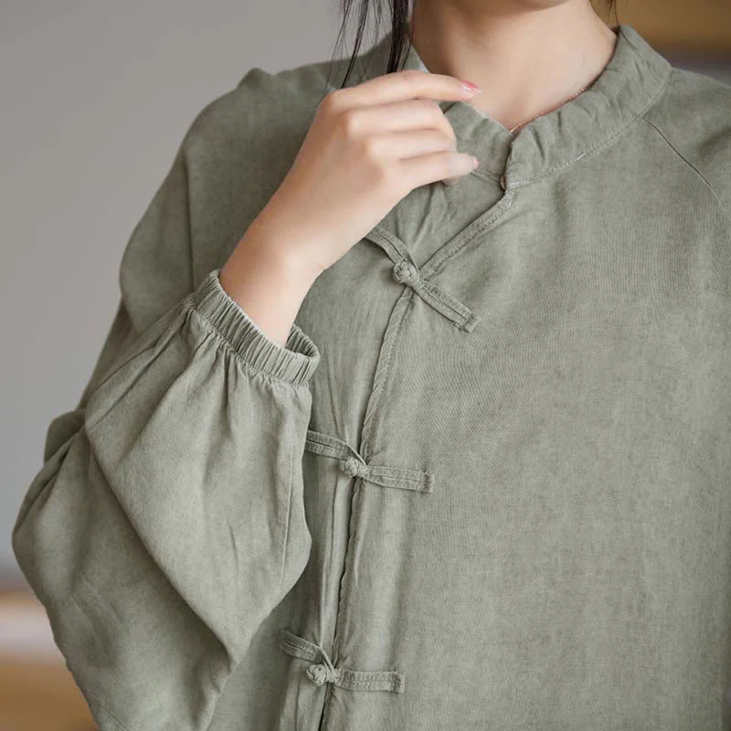 Camicia a maniche lunghe con bottoni a rana Buddha Stones, Zen Tai Chi, meditazione, giacca con abbigliamento Hanfu - Image 24