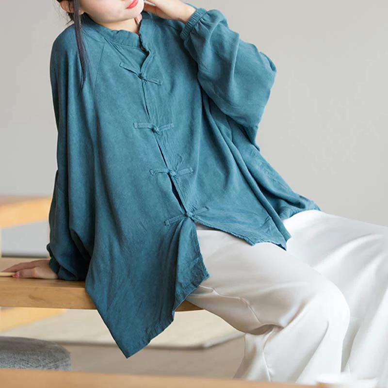 Camicia a maniche lunghe con bottoni a rana Buddha Stones, Zen Tai Chi, meditazione, giacca con abbigliamento Hanfu - Image 7