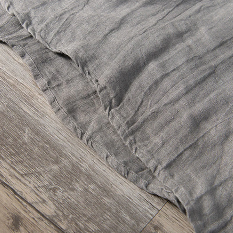 Camicia a maniche lunghe con bottoni a tinta unita in cotone e lino, abbigliamento da uomo Buddha Stones - Image 9
