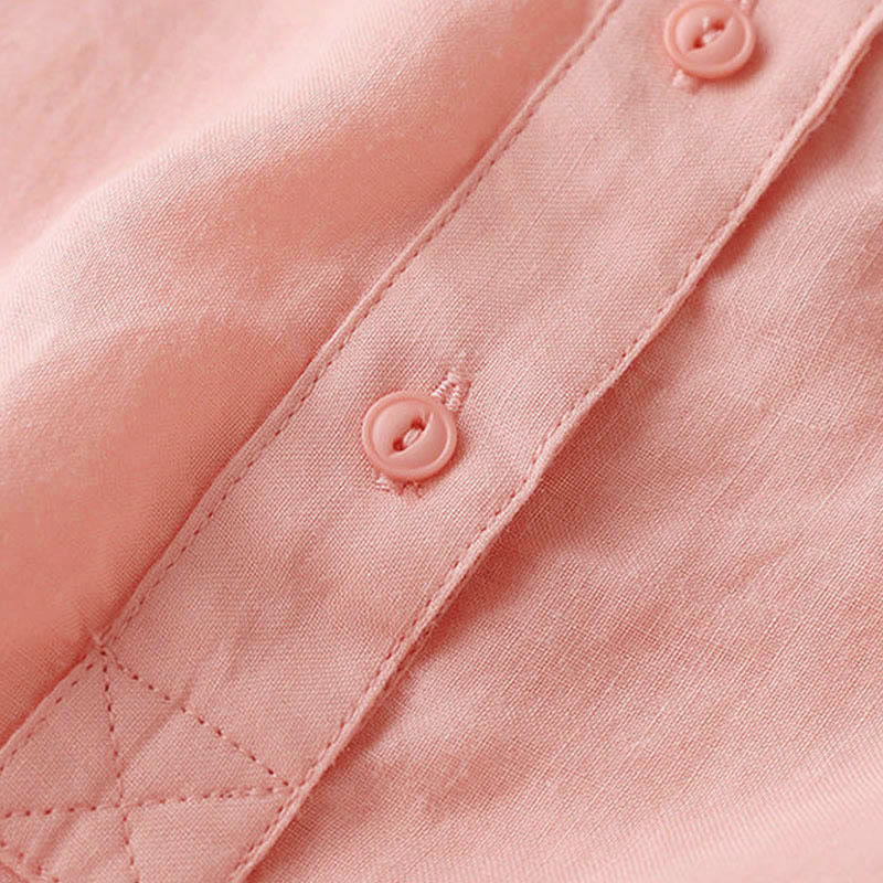 Camicia casual da donna in cotone e lino con scollo a V e maniche a tre quarti, motivo Buddha Stones - Image 14