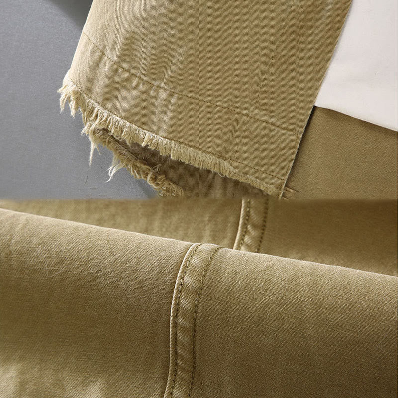 Camicia a maniche lunghe in cotone con nappe color puro e tasca da uomo Buddha Stones - Image 5