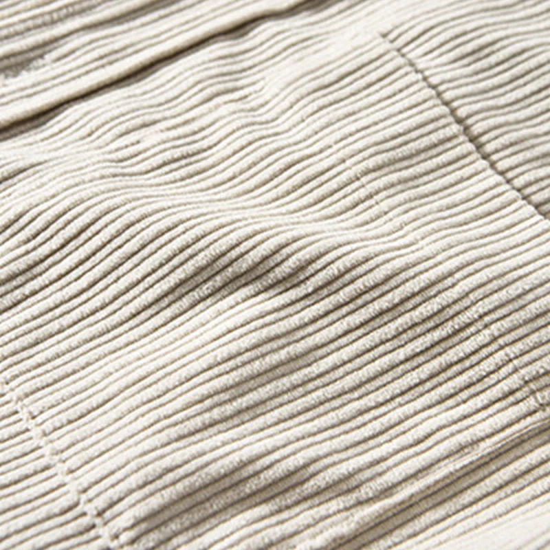 Camicia comoda in velluto a coste con fodera in pile a maniche lunghe da uomo Buddha Stones con tasca - Image 8