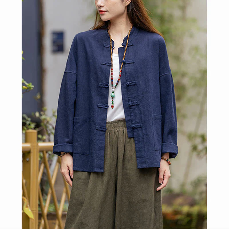 Camicia con motivo a rana Buddha Stones , abbigliamento per meditazione Tai Chi, giacca in lino e ramiè - Image 13