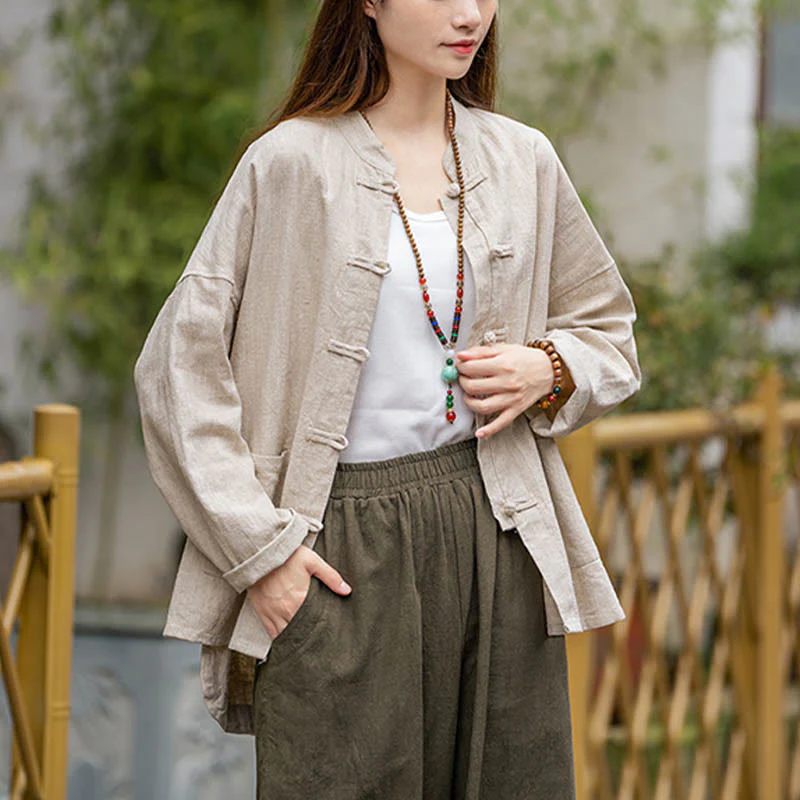 Camicia con motivo a rana Buddha Stones , abbigliamento per meditazione Tai Chi, giacca in lino e ramiè - Image 17