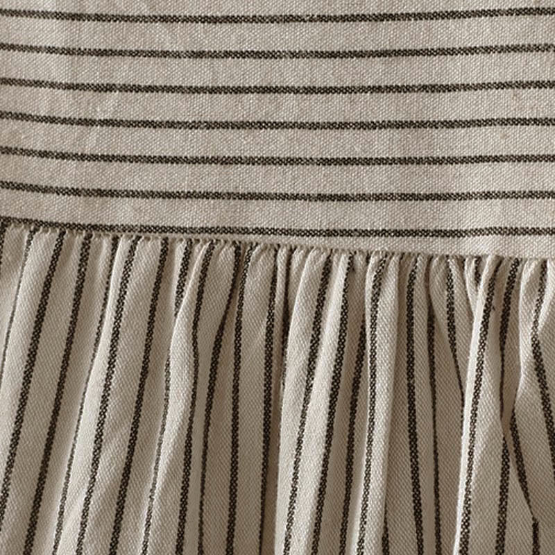 Camicia da donna a maniche lunghe con colletto rialzato, bottoni e tasca, motivo a righe autunnali Buddha Stones - Image 11