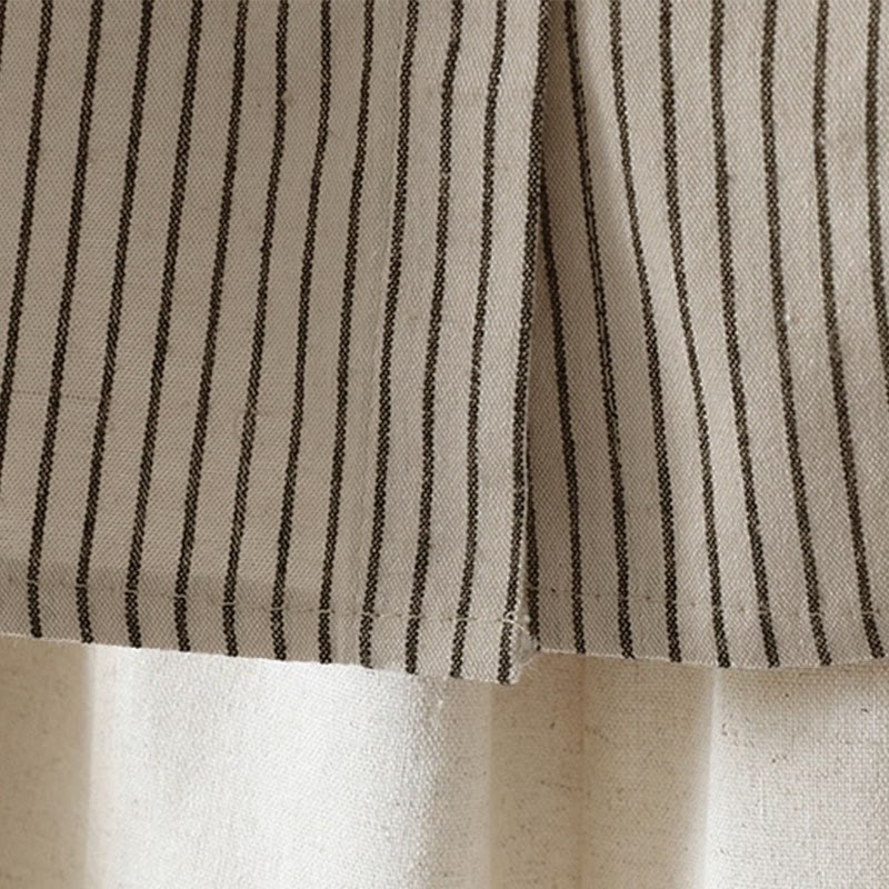 Camicia da donna a maniche lunghe con colletto rialzato, bottoni e tasca, motivo a righe autunnali Buddha Stones - Image 12