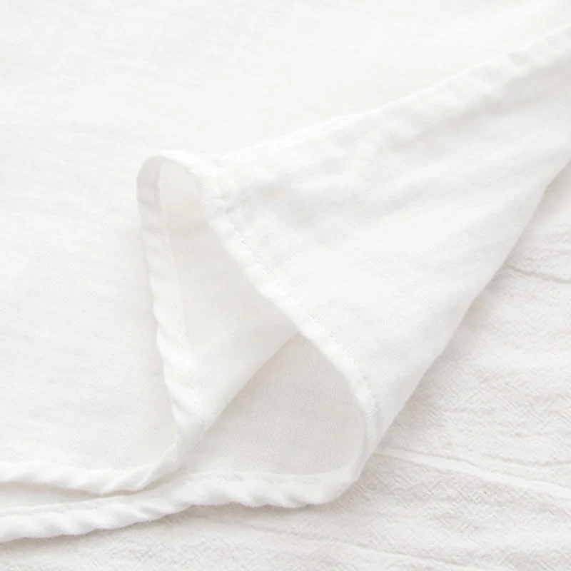 Camicia da donna in cotone a maniche lunghe con bottoni bianchi e verdi in stile Buddha Stones Fall - Image 14