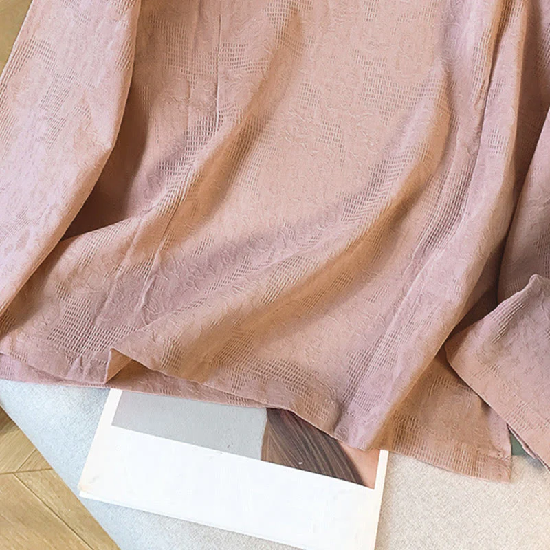 Camicia da donna in cotone a maniche lunghe con colletto alla coreana, bottoni cinesi e motivo a rana in jacquard Buddha Stones Commute - Image 28