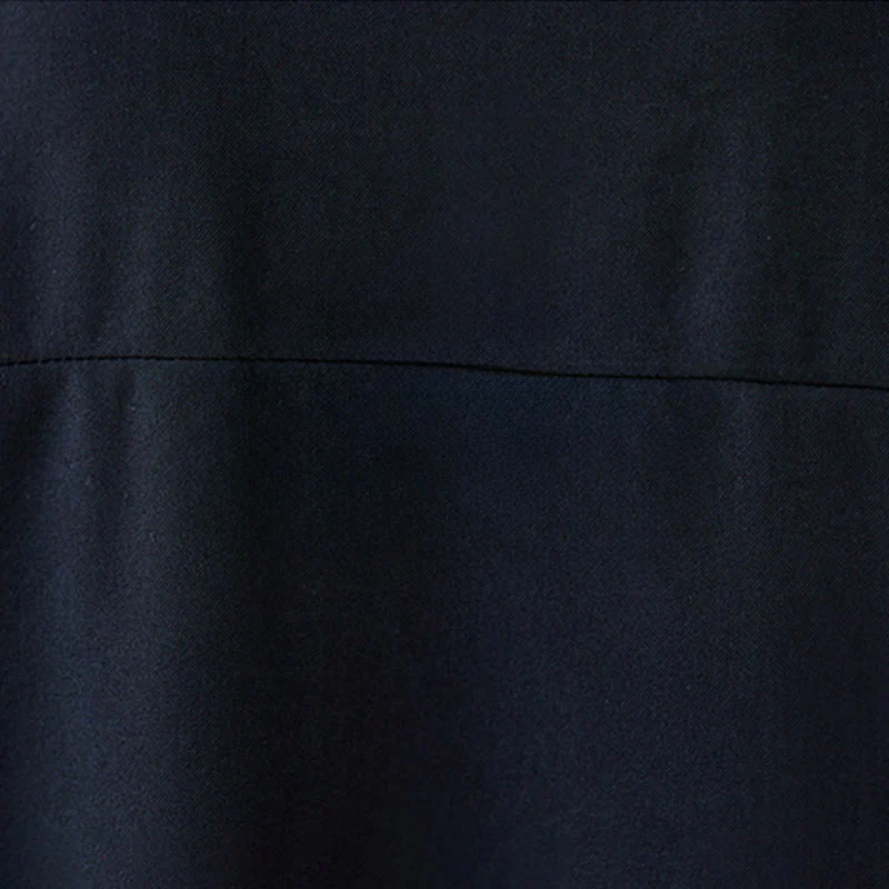 Camicia da donna in cotone a maniche lunghe con risvolto e bottoni a rana, tinta unita, Buddha Stones, nera - Image 9